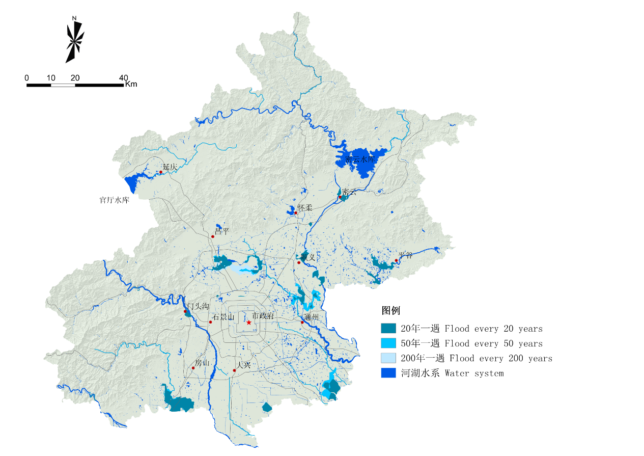 1 北京市模擬雨洪淹沒風險分析圖 Simulation of flood risk.png